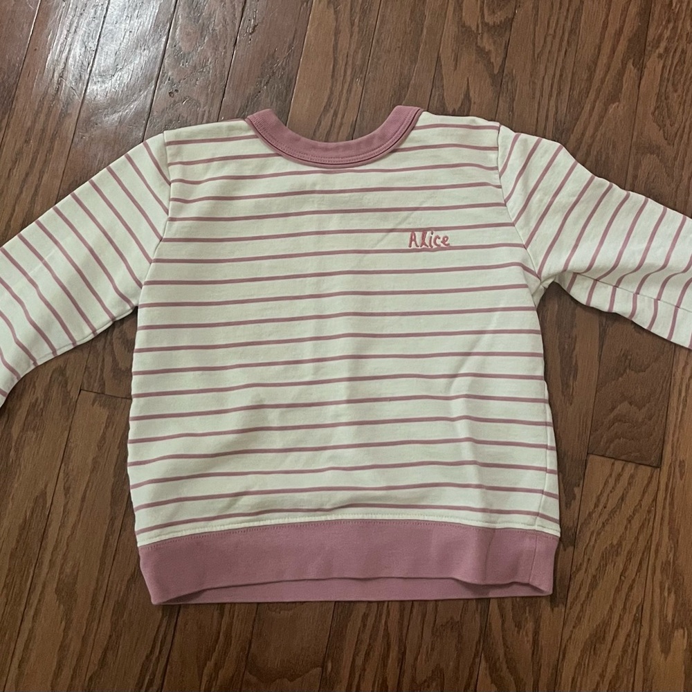 Alice Pink Striped Kids Sweatshirt